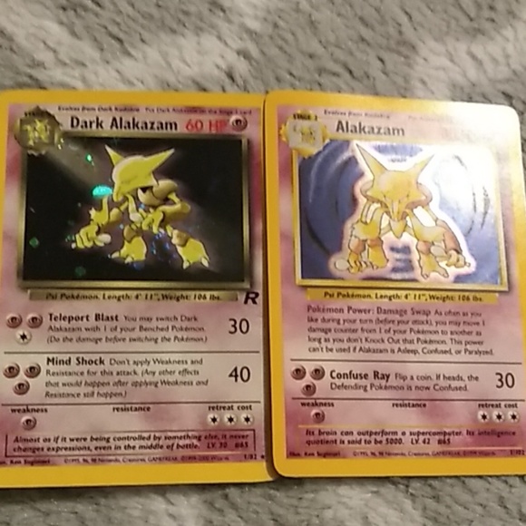 dark alakazam pokemon card value Pokemon Team Rocket Dark Alakazam #1/82 Holo Trading Card (Swirl) –  Rotterdam Comics